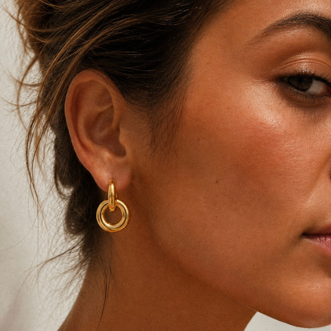 Gold Unity Ring Earrings