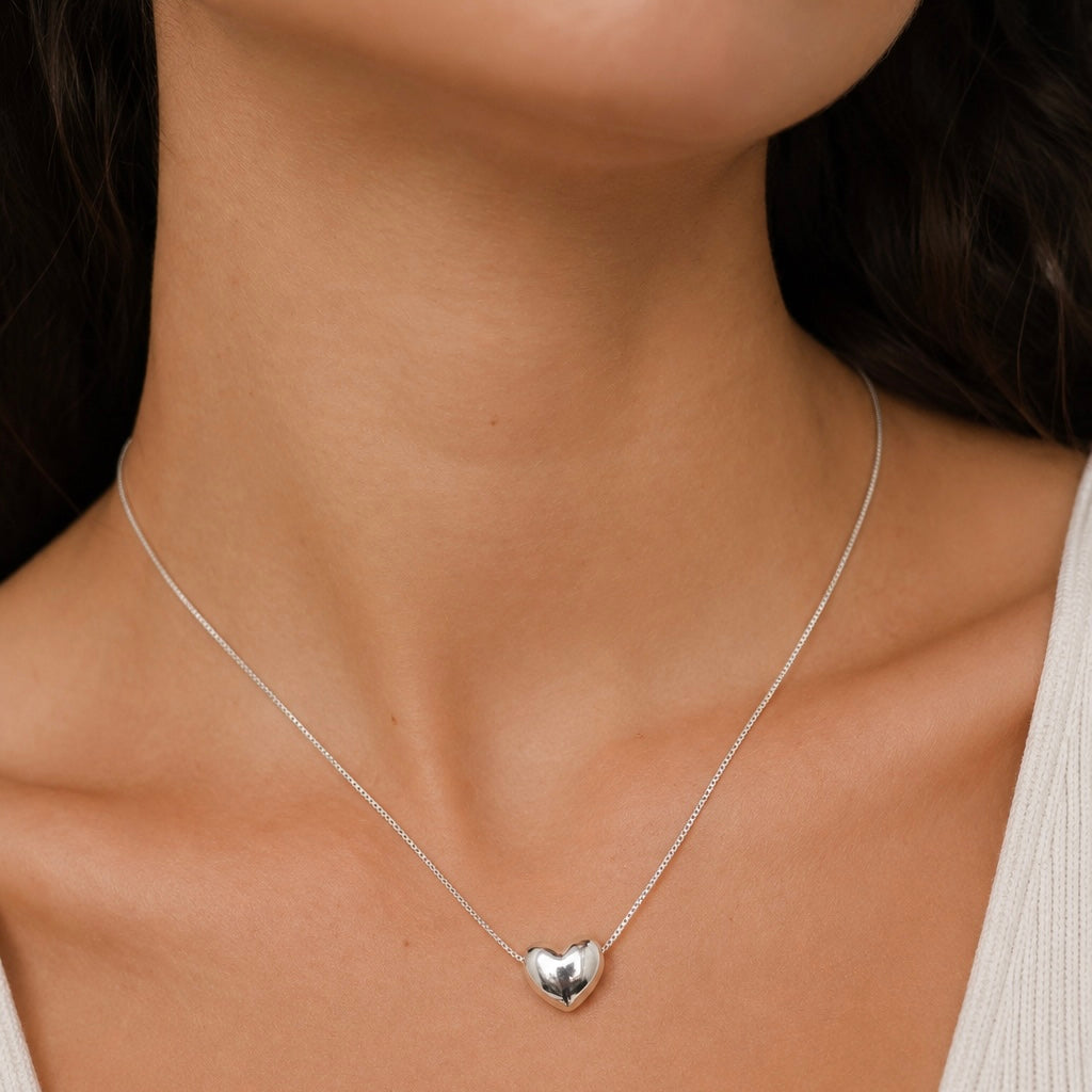 Silver Unity Heart Necklace
