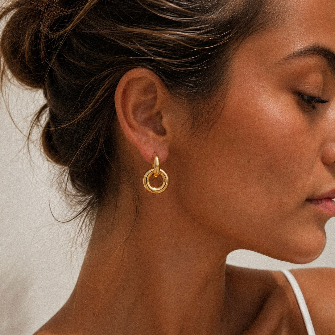 Gold Unity Ring Earrings