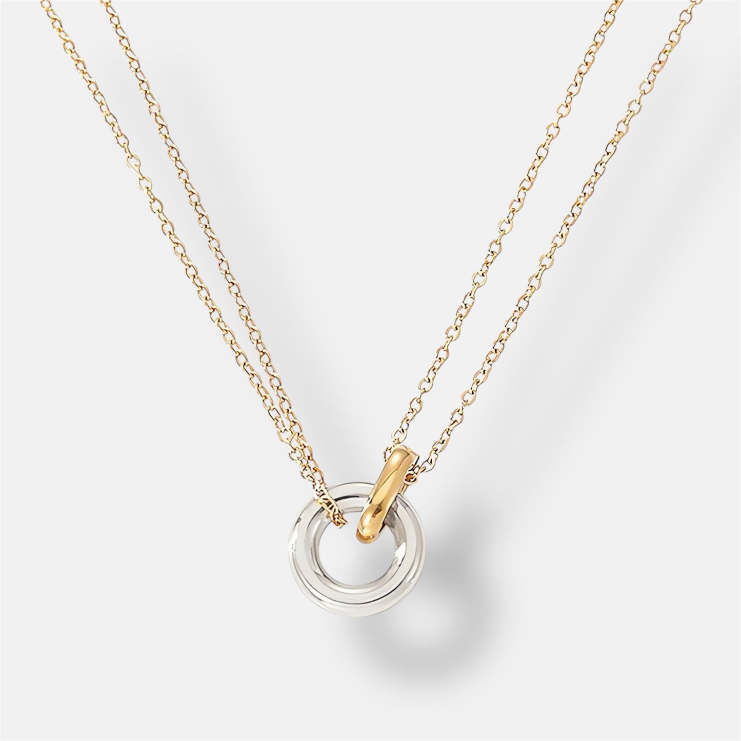 Two-tone Unity Ring Necklace