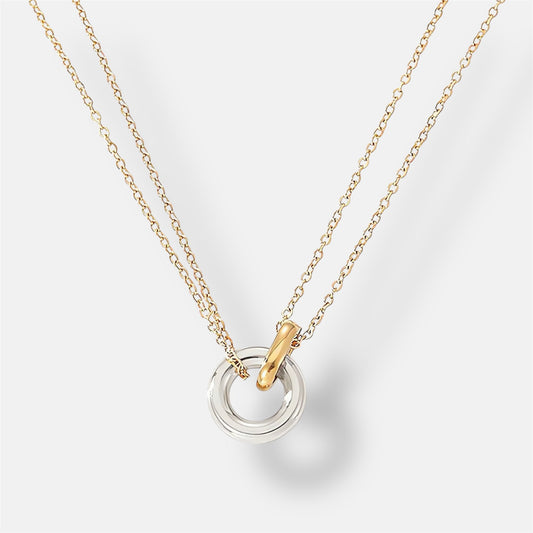 Two-tone Unity Ring Necklace