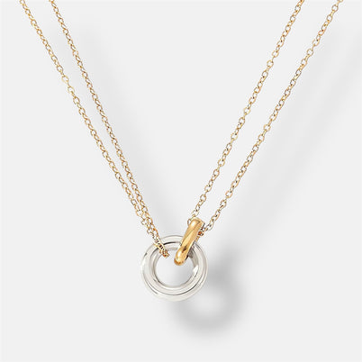 Two-tone Unity Ring Necklace