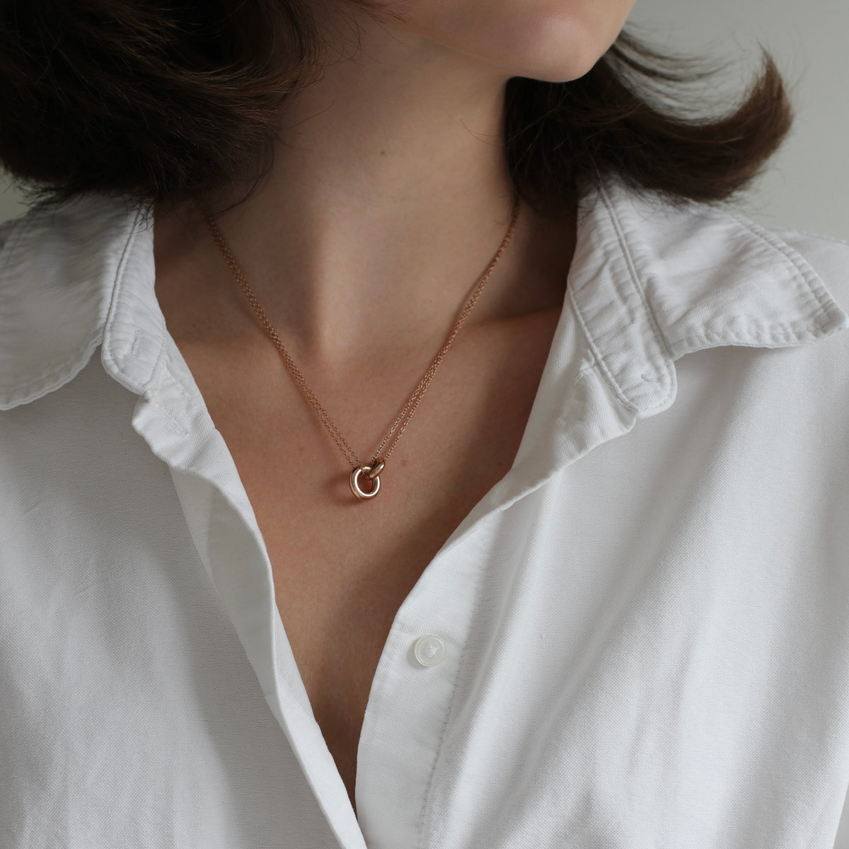 Rose Gold Unity Ring Necklace