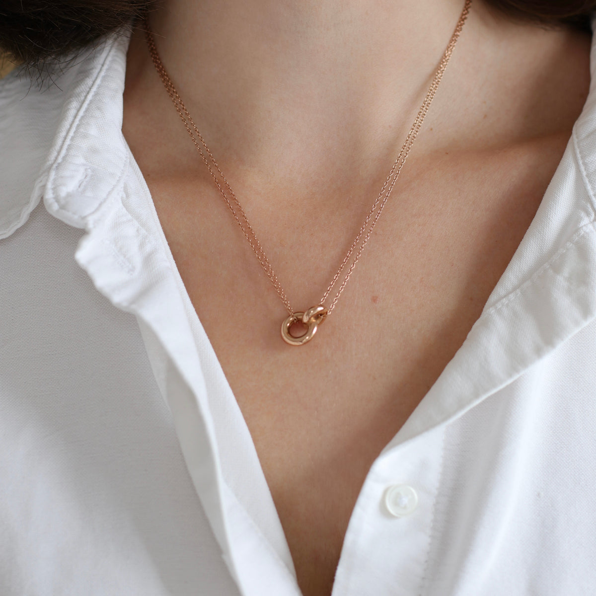 Rose Gold Unity Ring Necklace
