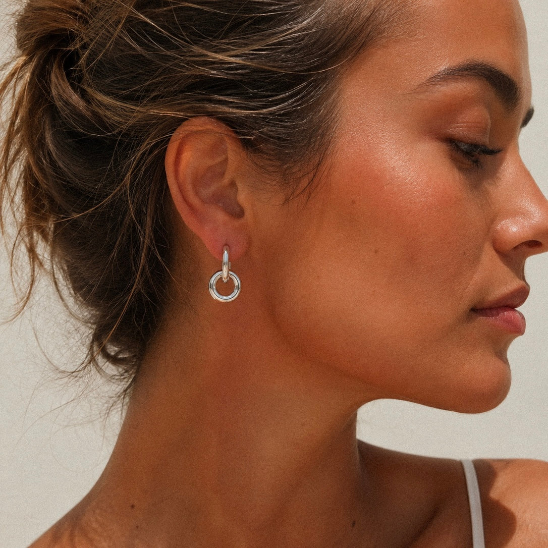 Silver Unity Ring Earrings