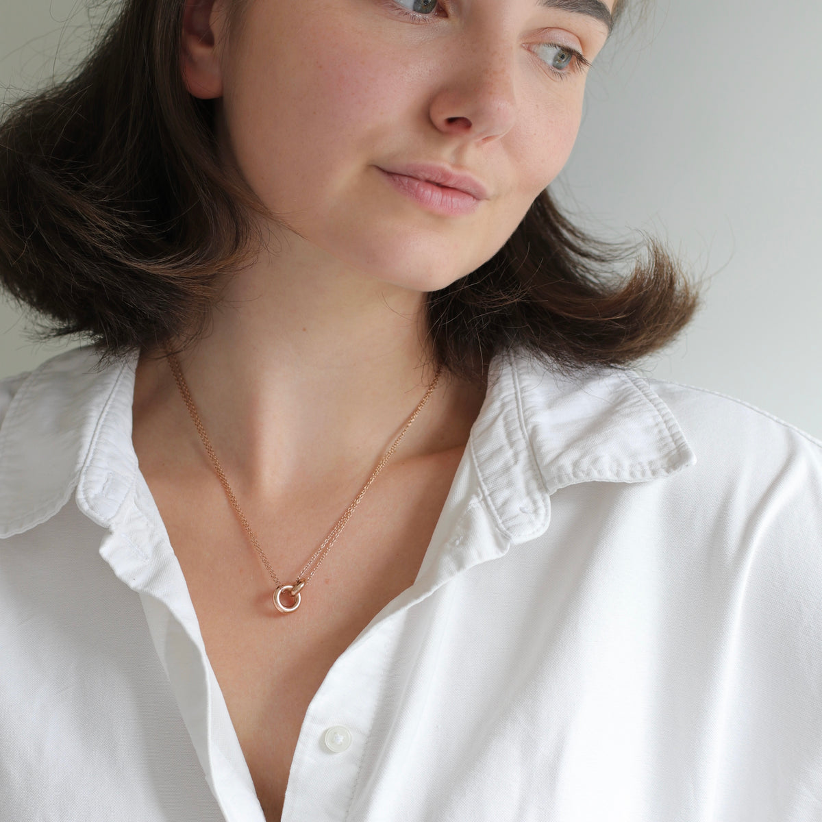 Rose Gold Unity Ring Necklace
