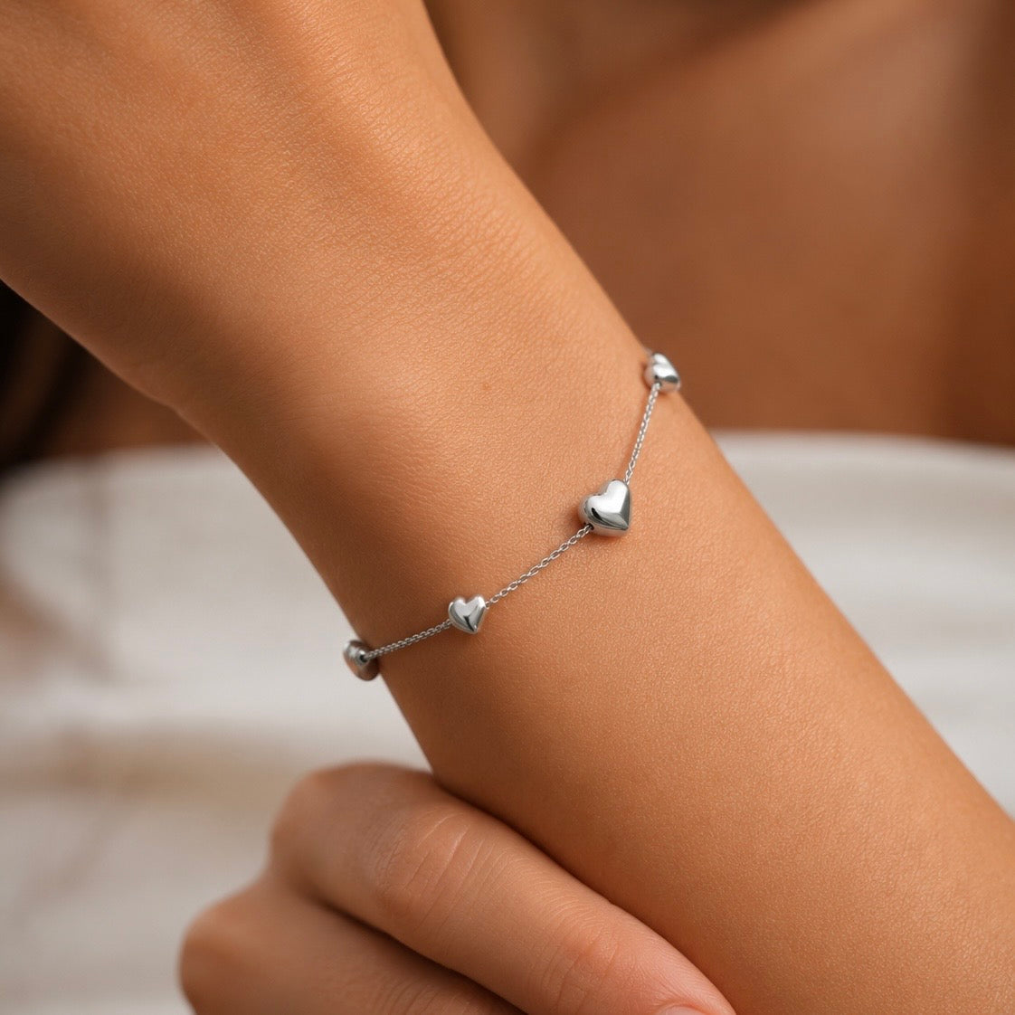 Silver Unity Heart Bracelet