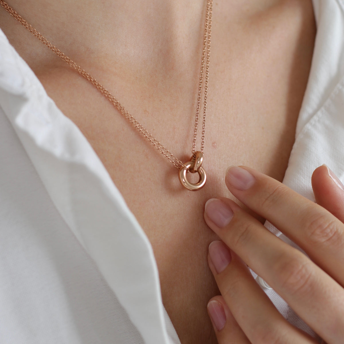 Rose Gold Unity Ring Necklace