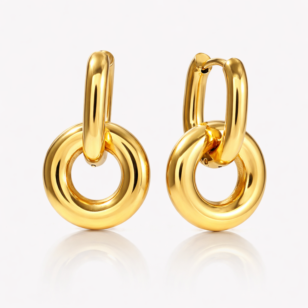 Gold Unity Ring Earring