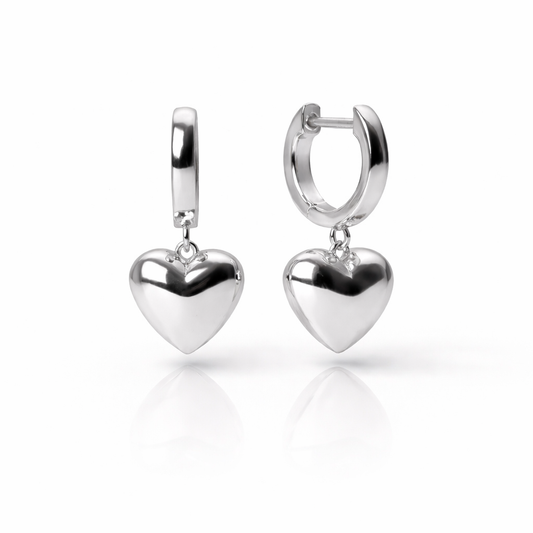 Silver Unity Heart Earrings