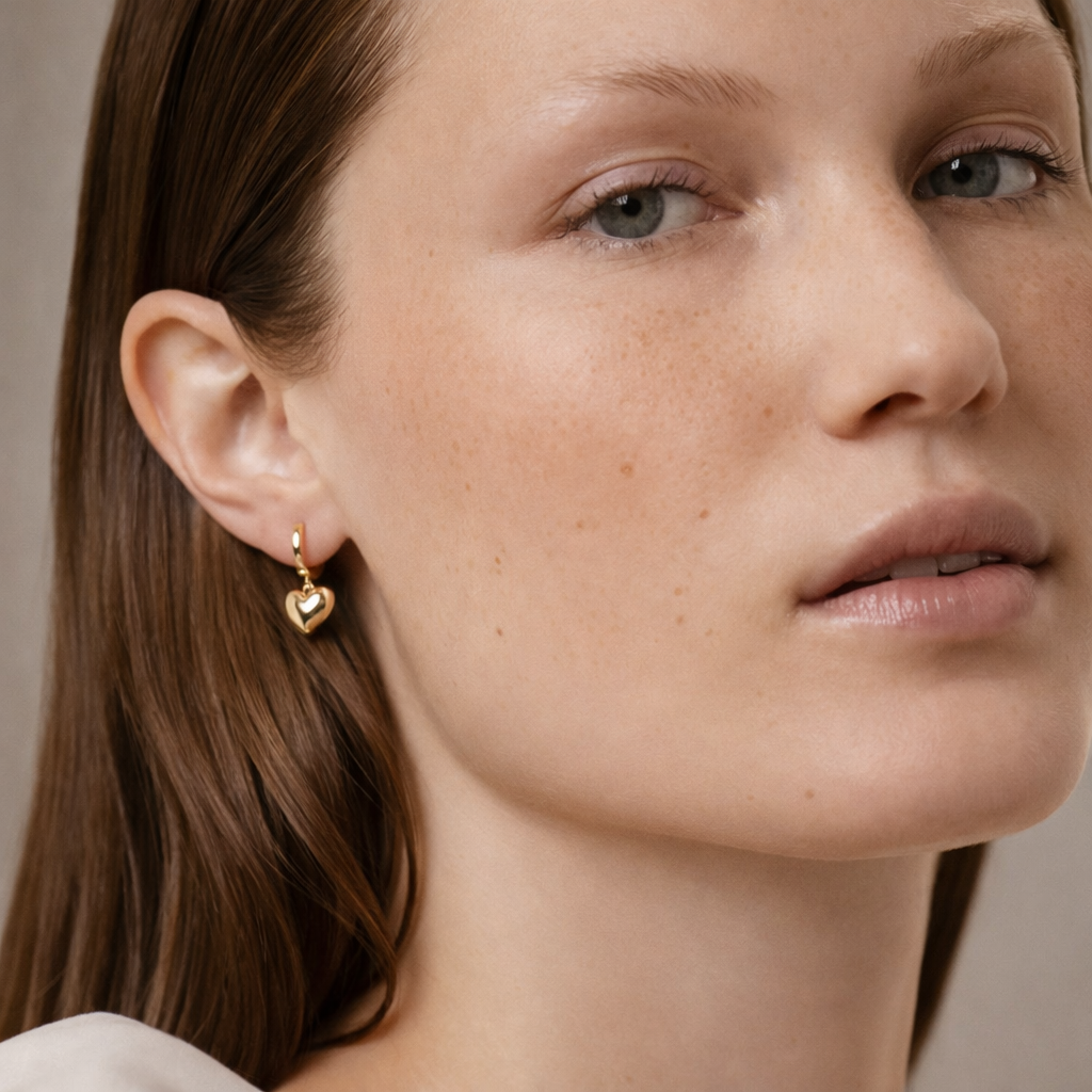 Gold Unity Heart Earrings