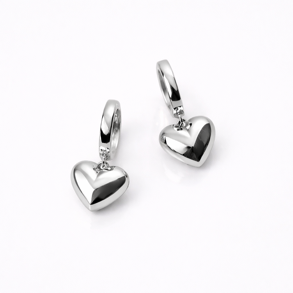 Silver Unity Heart Earrings