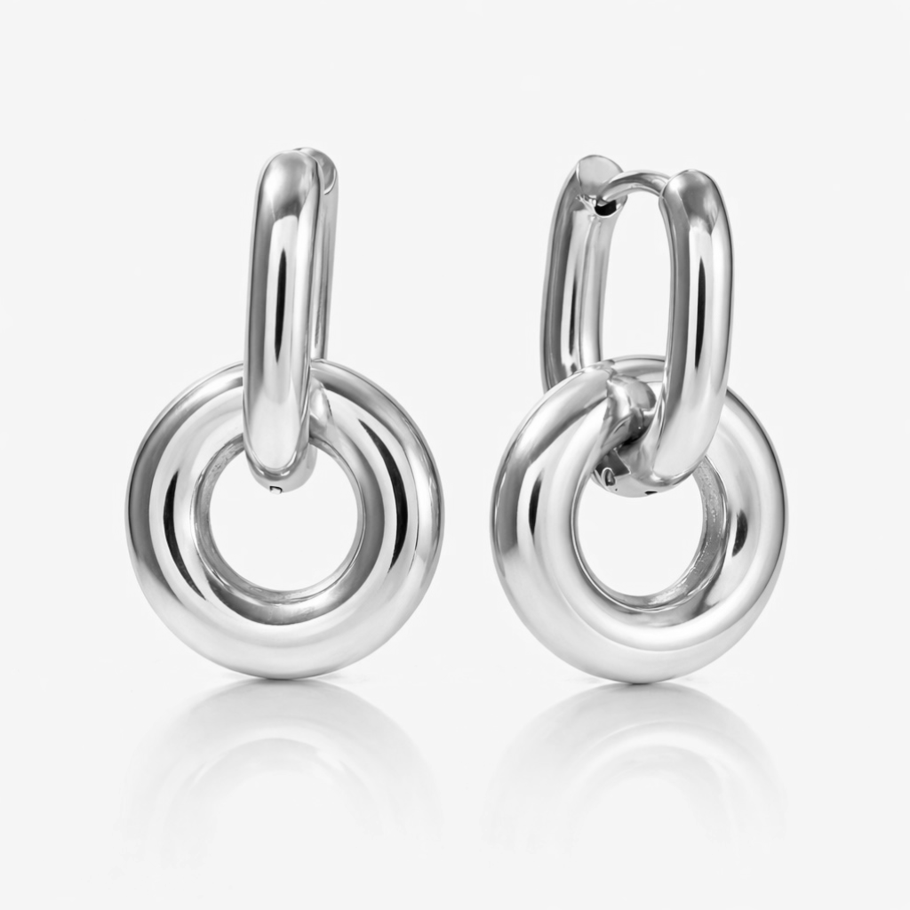 Silver Unity Ring Earrings